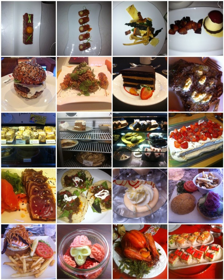 Collage of photographs of interesting food from 2013