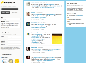 Screenshot of Tweetwally twitter wall